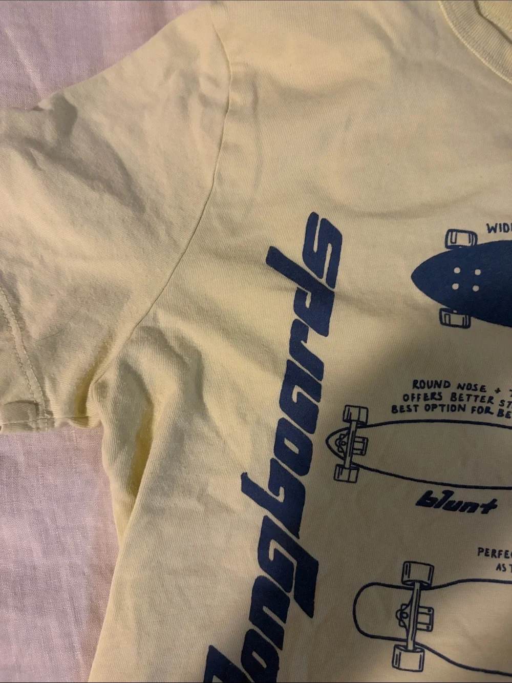 GAP Yellow Tee with Blue Longboard Graphic
